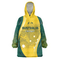 Australia Cricket Custom Indigenous Wearable Blanket Hoodie Aboriginal Arts GO Aussie