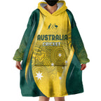 Australia Cricket Custom Indigenous Wearable Blanket Hoodie Aboriginal Arts GO Aussie