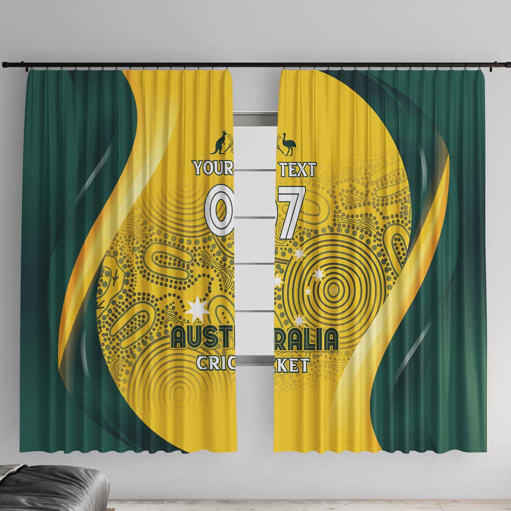 Australia Cricket Custom Indigenous Window Curtain Aboriginal Arts GO Aussie LT7
