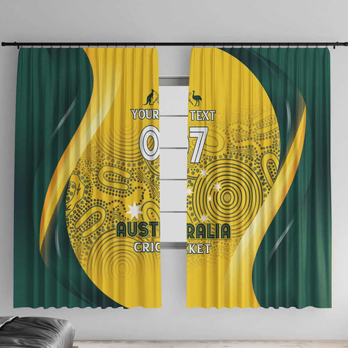 Australia Cricket Custom Indigenous Window Curtain Aboriginal Arts GO Aussie LT7
