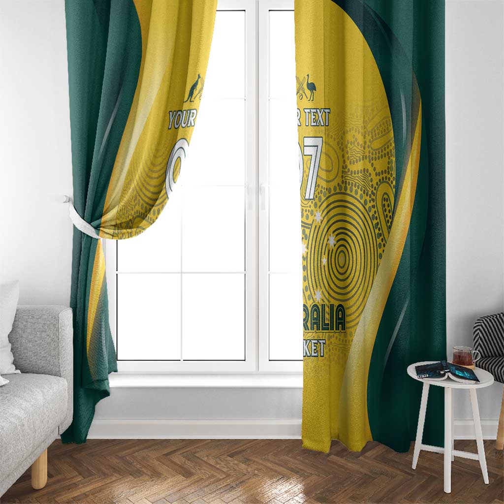 Australia Cricket Custom Indigenous Window Curtain Aboriginal Arts GO Aussie LT7