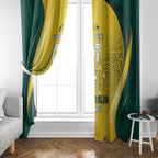 Australia Cricket Custom Indigenous Window Curtain Aboriginal Arts GO Aussie LT7