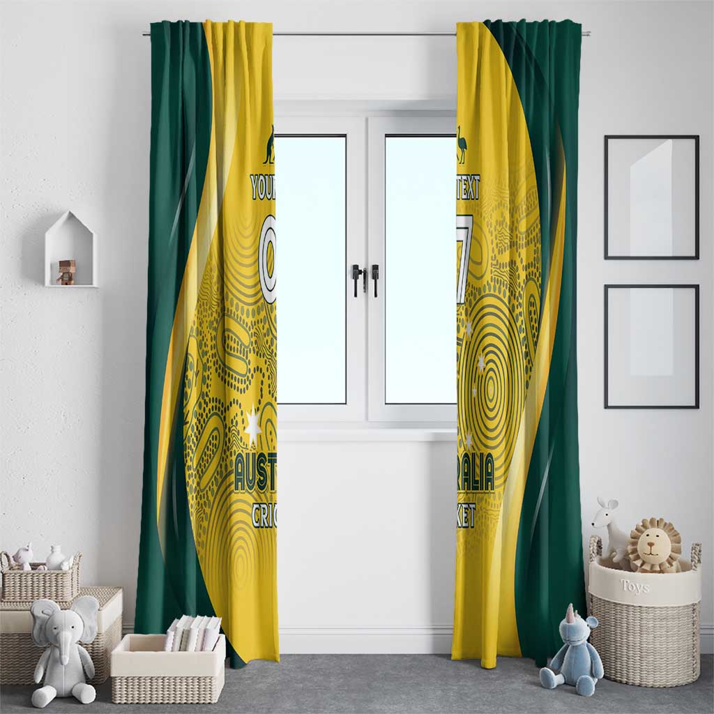 Australia Cricket Custom Indigenous Window Curtain Aboriginal Arts GO Aussie LT7