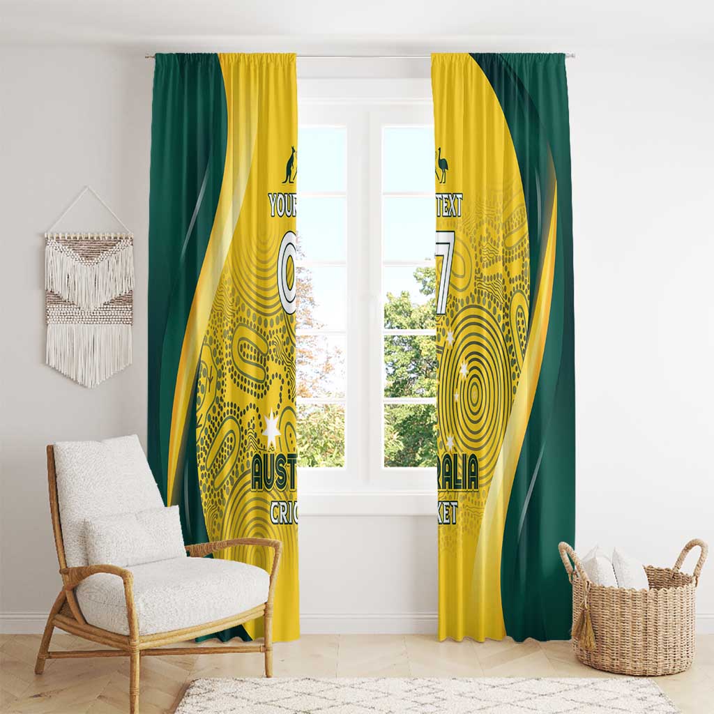 Australia Cricket Custom Indigenous Window Curtain Aboriginal Arts GO Aussie LT7