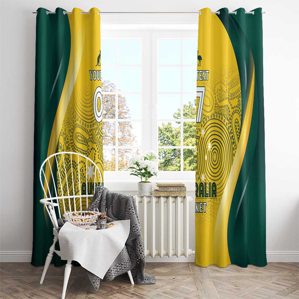 Australia Cricket Custom Indigenous Window Curtain Aboriginal Arts GO Aussie LT7