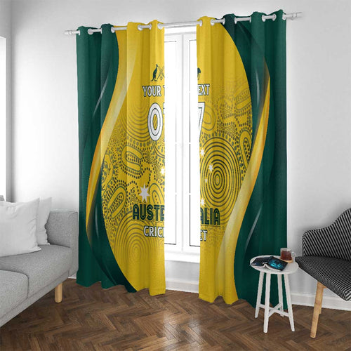 Australia Cricket Custom Indigenous Window Curtain Aboriginal Arts GO Aussie LT7