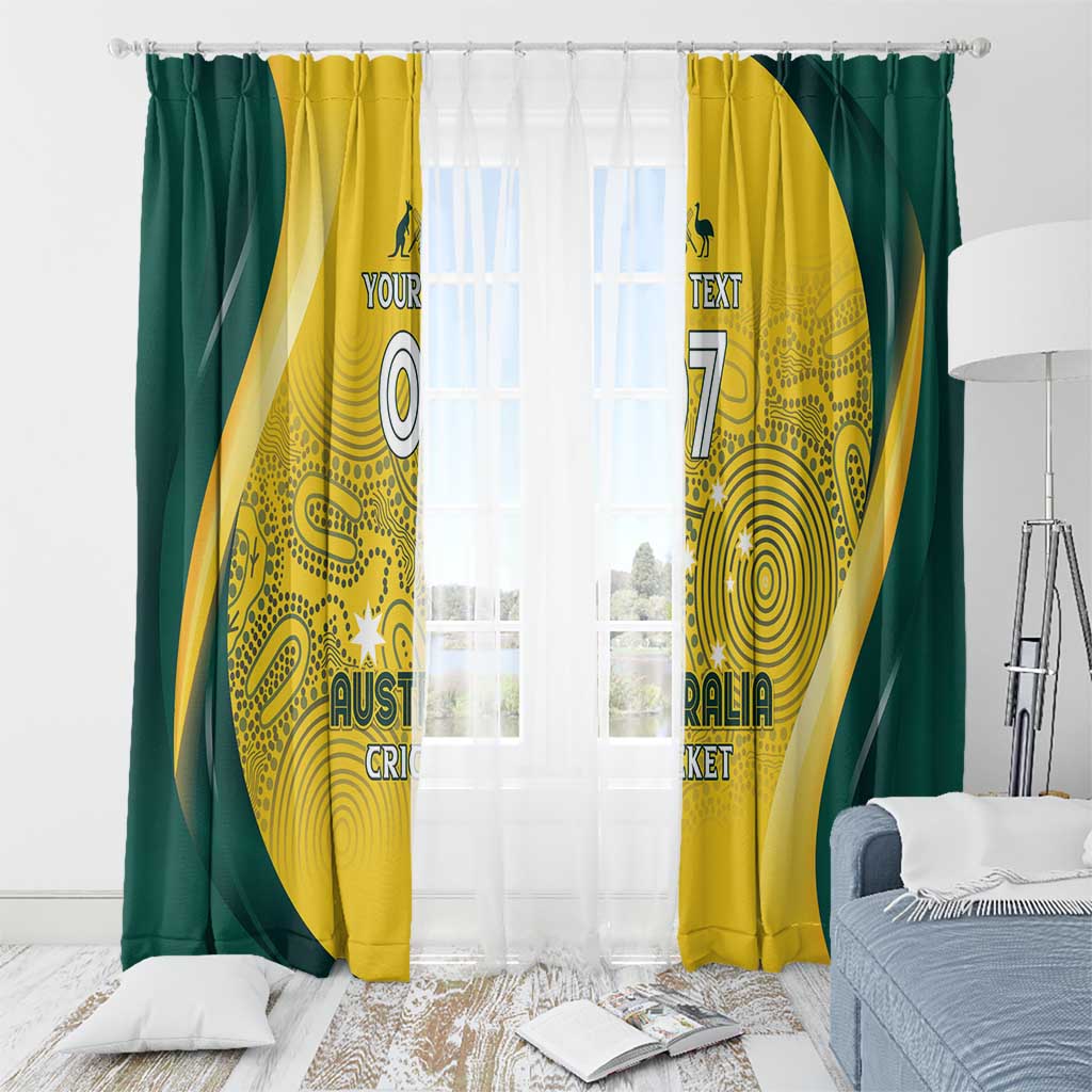 Australia Cricket Custom Indigenous Window Curtain Aboriginal Arts GO Aussie LT7