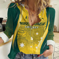 Australia Cricket Custom Indigenous Women Casual Shirt Aboriginal Arts GO Aussie