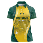 Australia Cricket Custom Indigenous Women Polo Shirt Aboriginal Arts GO Aussie