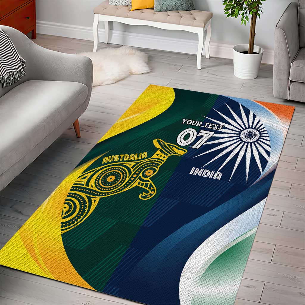 Custom India and Australia Cricket Area Rug Special Half-Half Mix
