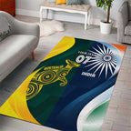 Custom India and Australia Cricket Area Rug Special Half-Half Mix