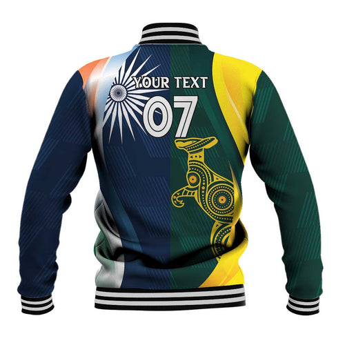 Custom India and Australia Cricket Baseball Jacket Special Half-Half Mix