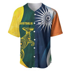 Custom India and Australia Cricket Baseball Jersey Special Half-Half Mix