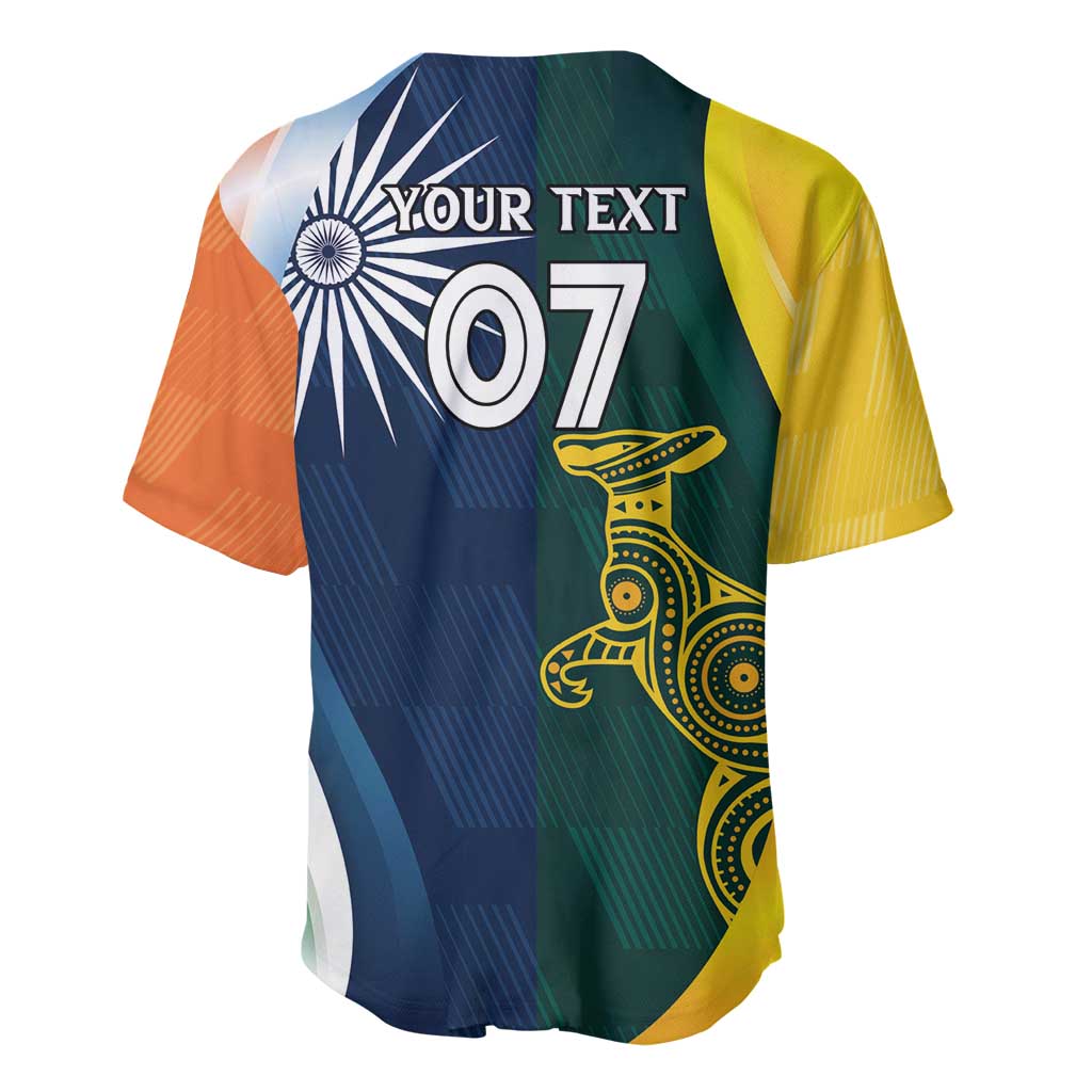 Custom India and Australia Cricket Baseball Jersey Special Half-Half Mix