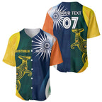 Custom India and Australia Cricket Baseball Jersey Special Half-Half Mix