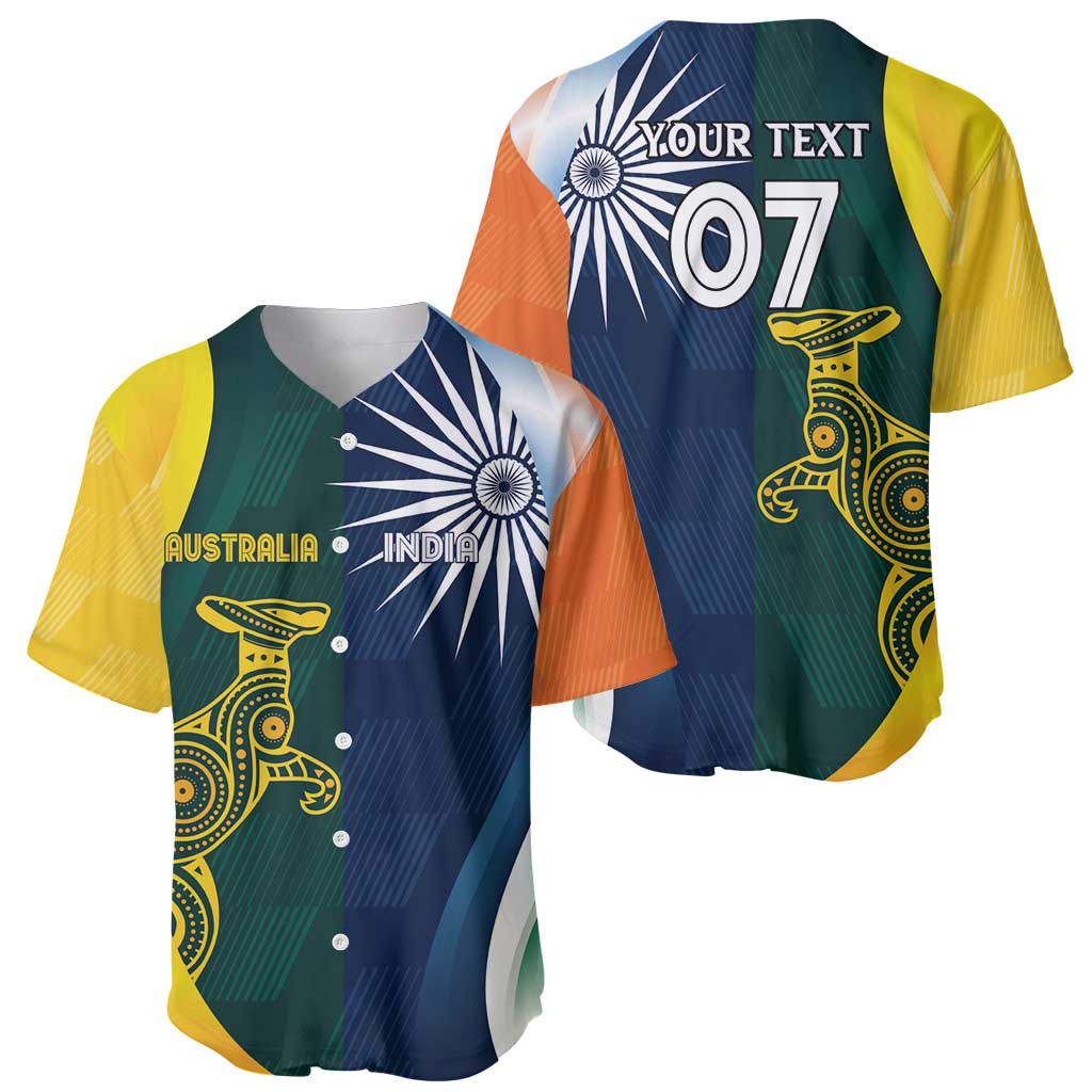Custom India and Australia Cricket Baseball Jersey Special Half-Half Mix