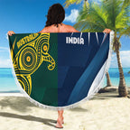 Custom India and Australia Cricket Beach Blanket Special Half-Half Mix