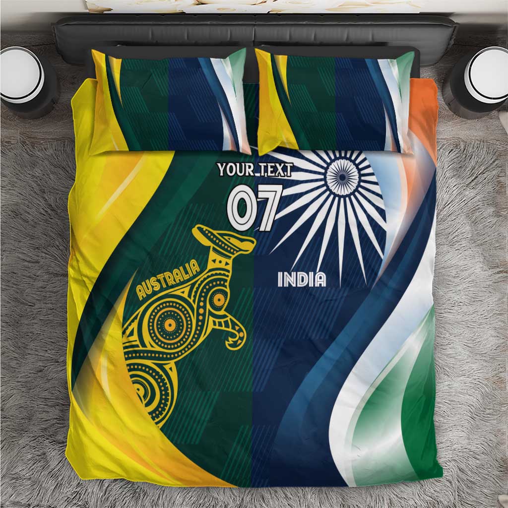Custom India and Australia Cricket Bedding Set Special Half-Half Mix