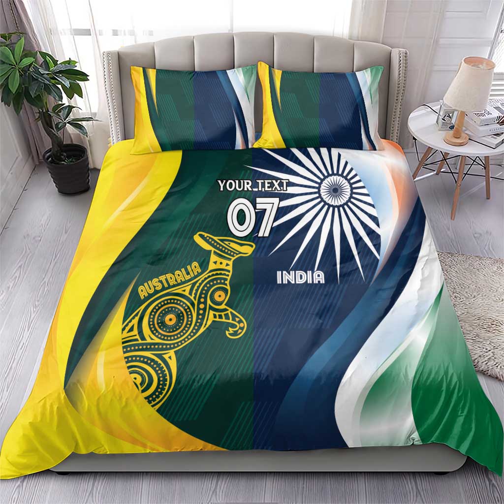 Custom India and Australia Cricket Bedding Set Special Half-Half Mix