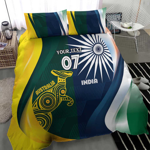 Custom India and Australia Cricket Bedding Set Special Half-Half Mix