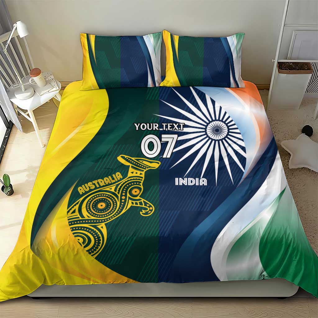 Custom India and Australia Cricket Bedding Set Special Half-Half Mix
