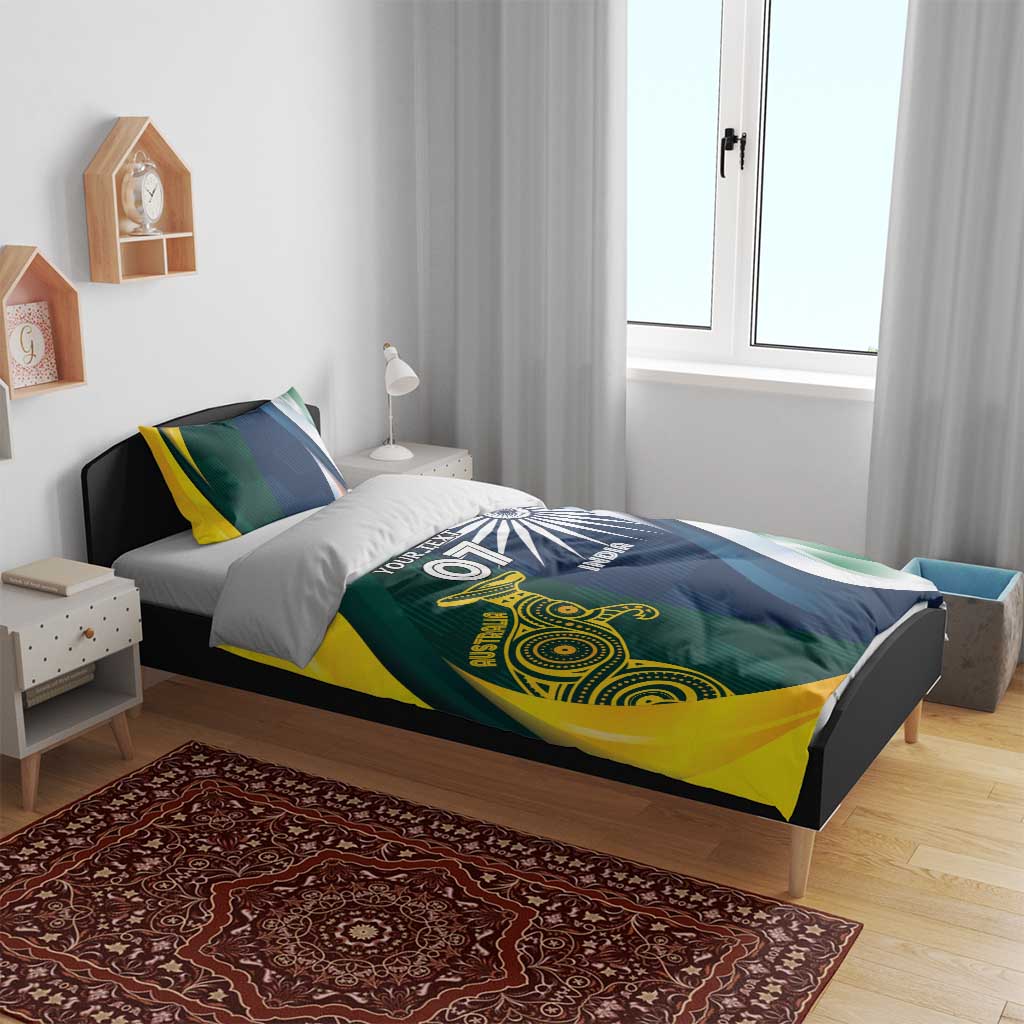 Custom India and Australia Cricket Bedding Set Special Half-Half Mix