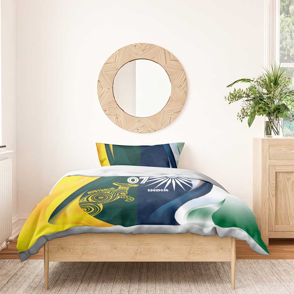 Custom India and Australia Cricket Bedding Set Special Half-Half Mix