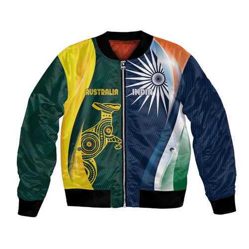 Custom India and Australia Cricket Bomber Jacket Special Half-Half Mix
