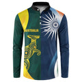 Custom India and Australia Cricket Button Sweatshirt Special Half-Half Mix