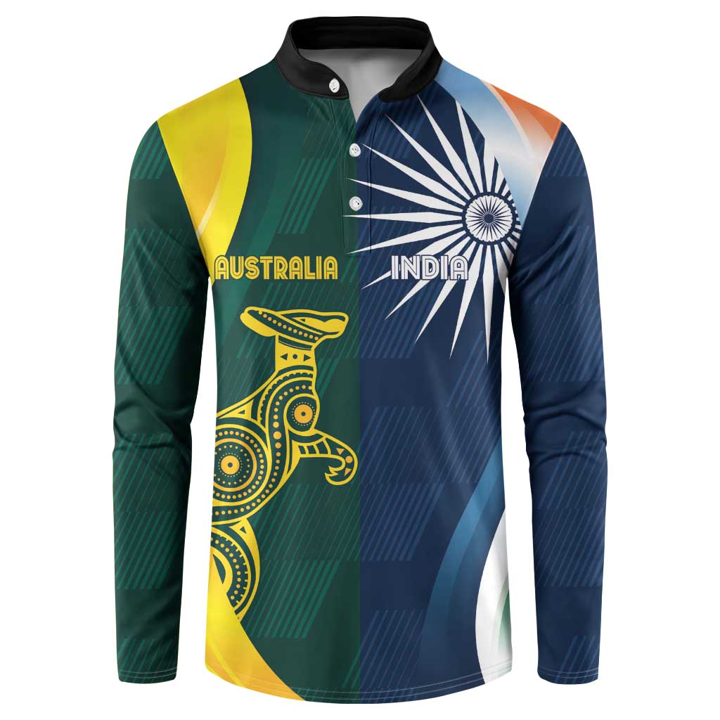 Custom India and Australia Cricket Button Sweatshirt Special Half-Half Mix