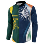 Custom India and Australia Cricket Button Sweatshirt Special Half-Half Mix