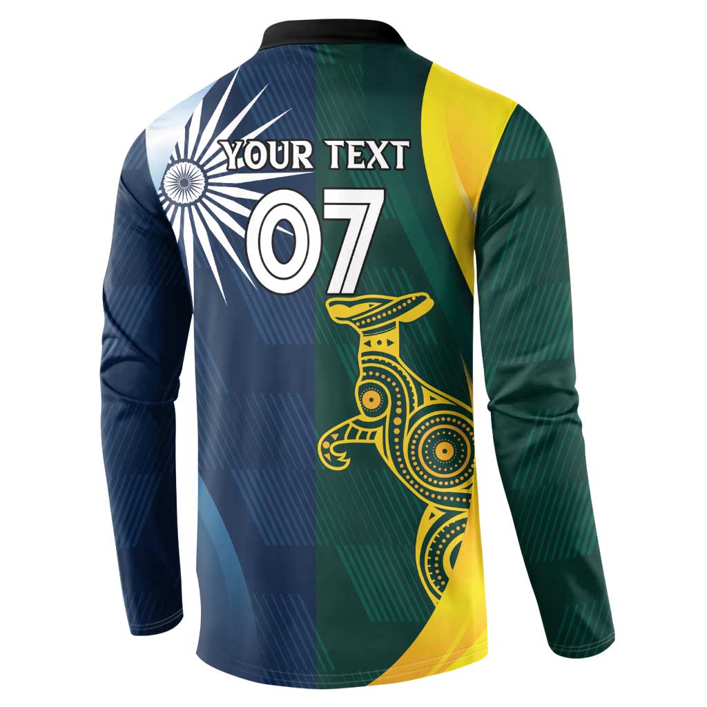 Custom India and Australia Cricket Button Sweatshirt Special Half-Half Mix