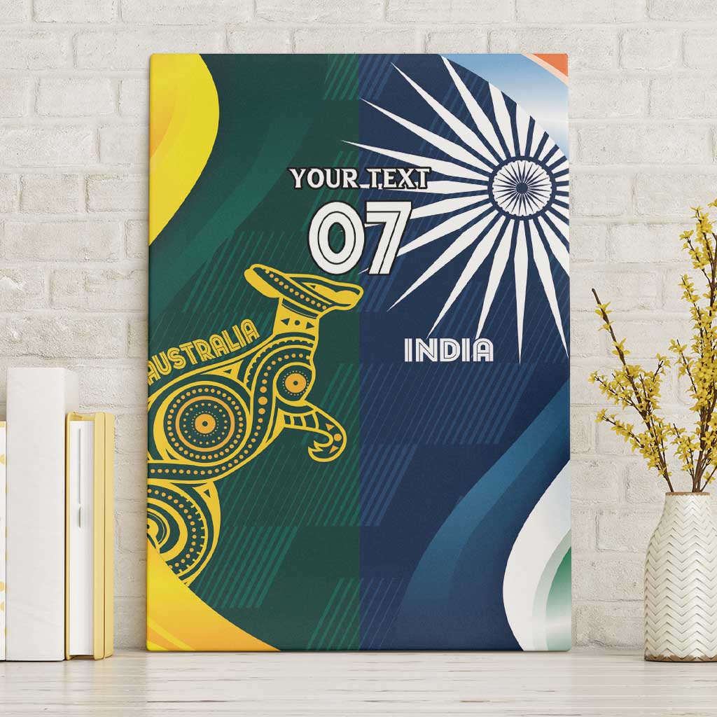 Custom India and Australia Cricket Canvas Wall Art Special Half-Half Mix