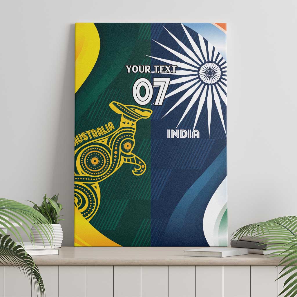 Custom India and Australia Cricket Canvas Wall Art Special Half-Half Mix