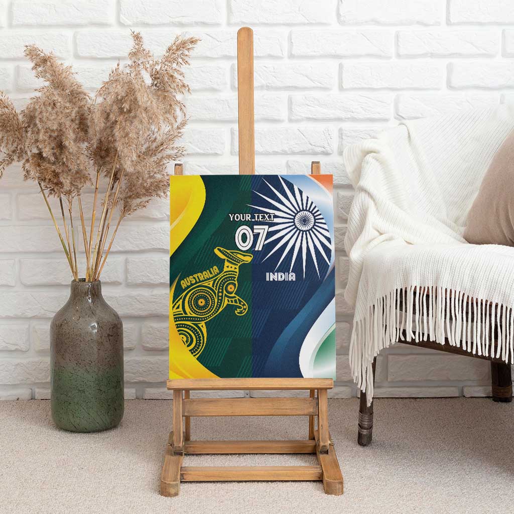 Custom India and Australia Cricket Canvas Wall Art Special Half-Half Mix