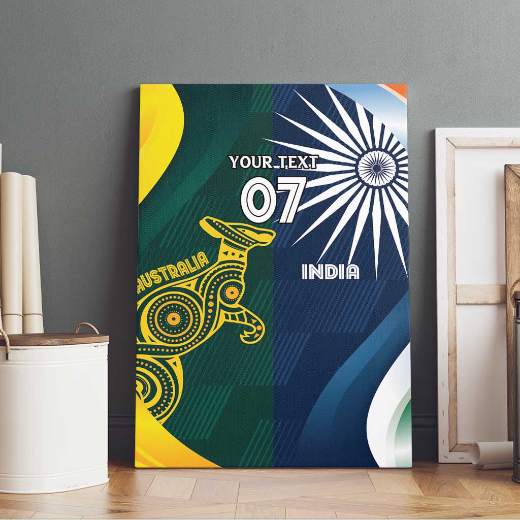 Custom India and Australia Cricket Canvas Wall Art Special Half-Half Mix