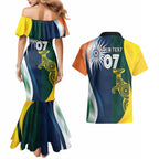 Custom India and Australia Cricket Couples Matching Mermaid Dress and Hawaiian Shirt Special Half-Half Mix