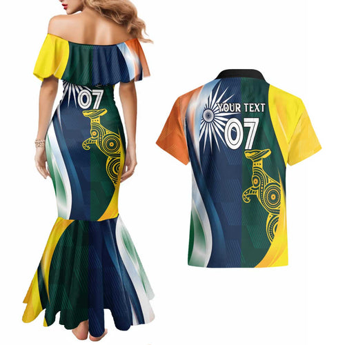 Custom India and Australia Cricket Couples Matching Mermaid Dress and Hawaiian Shirt Special Half-Half Mix