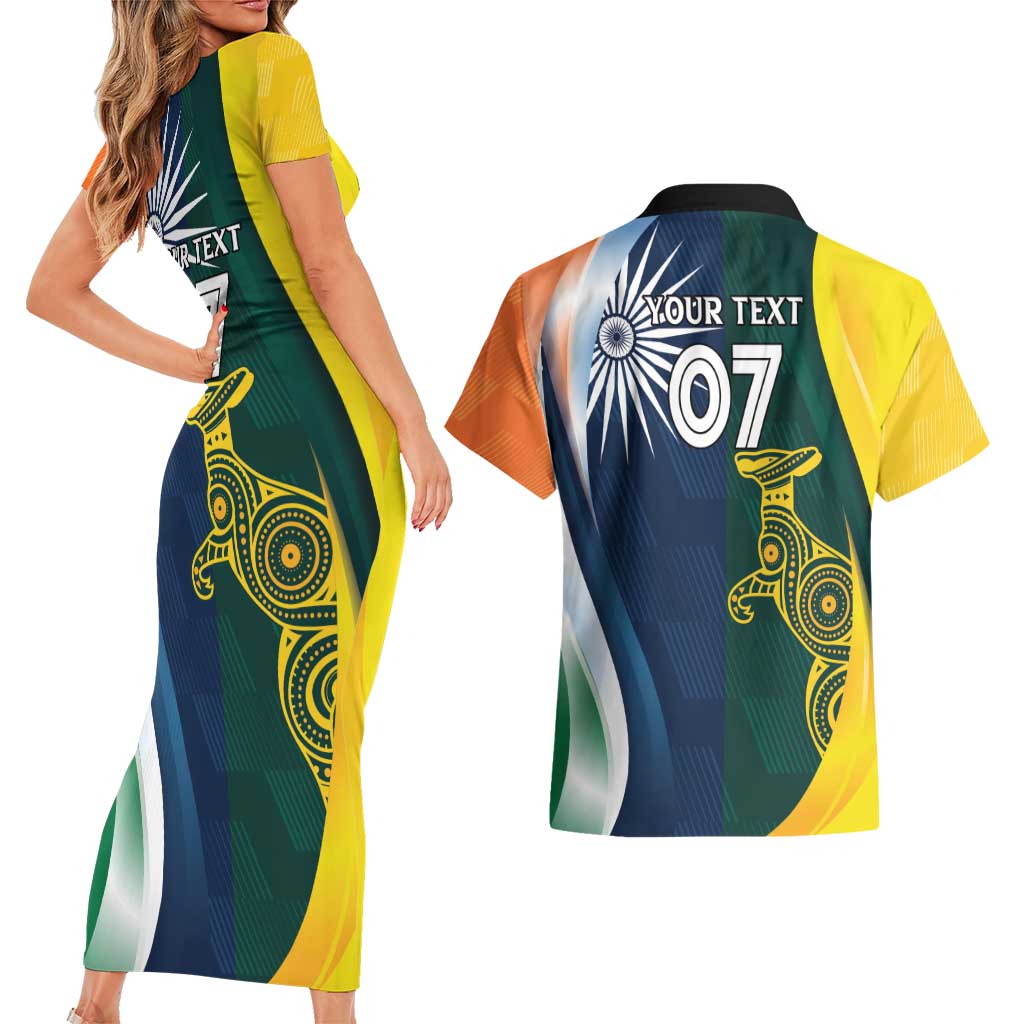 Custom India and Australia Cricket Couples Matching Short Sleeve Bodycon Dress and Hawaiian Shirt Special Half-Half Mix
