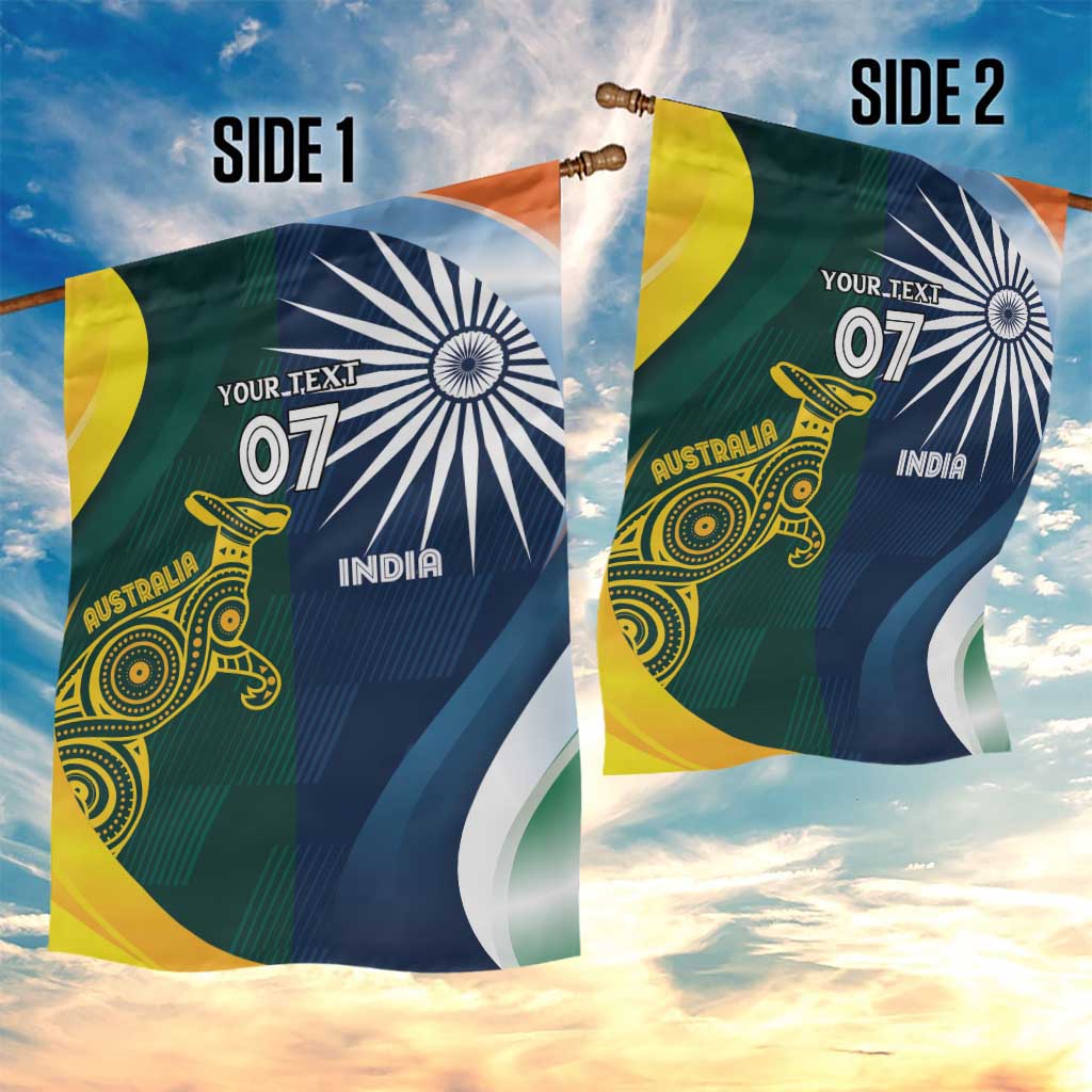 Custom India and Australia Cricket Garden Flag Special Half-Half Mix