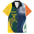 Custom India and Australia Cricket Hawaiian Shirt Special Half-Half Mix