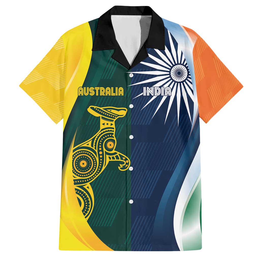 Custom India and Australia Cricket Hawaiian Shirt Special Half-Half Mix