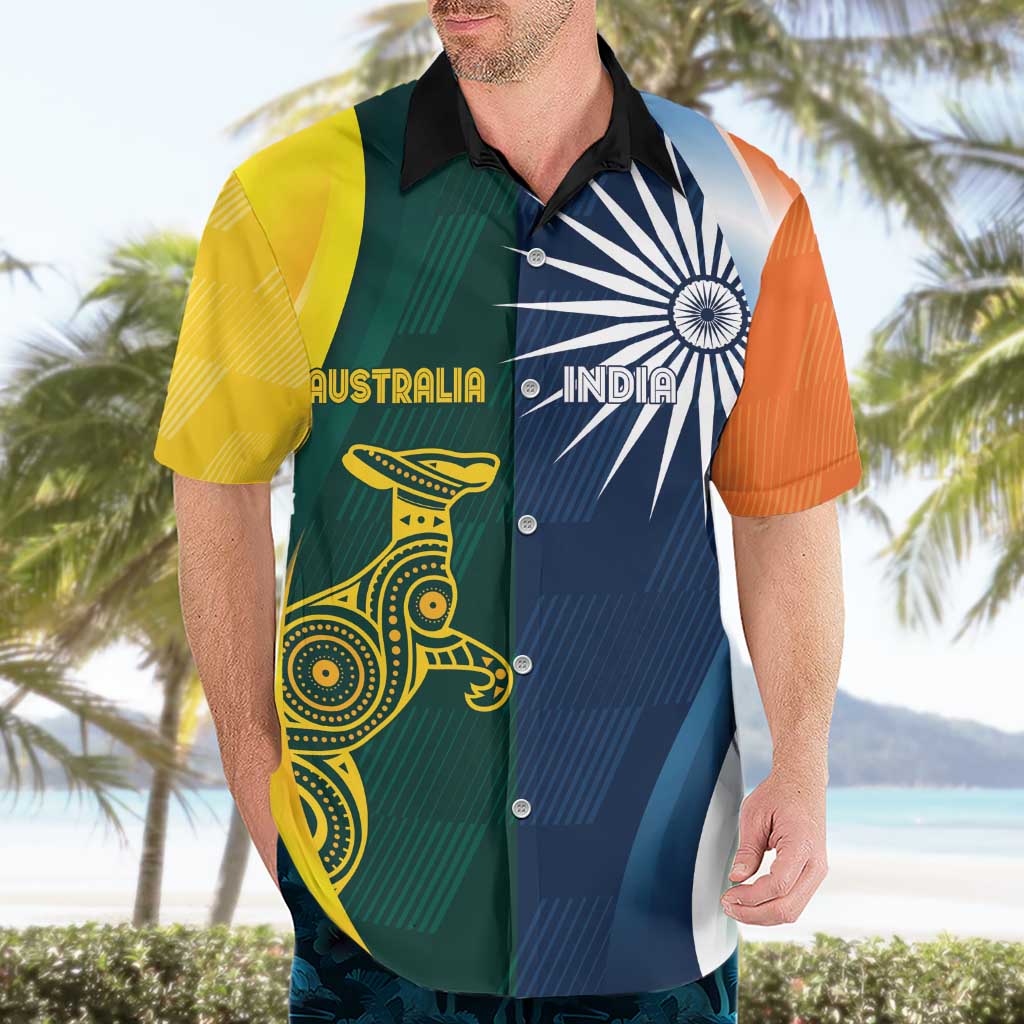 Custom India and Australia Cricket Hawaiian Shirt Special Half-Half Mix