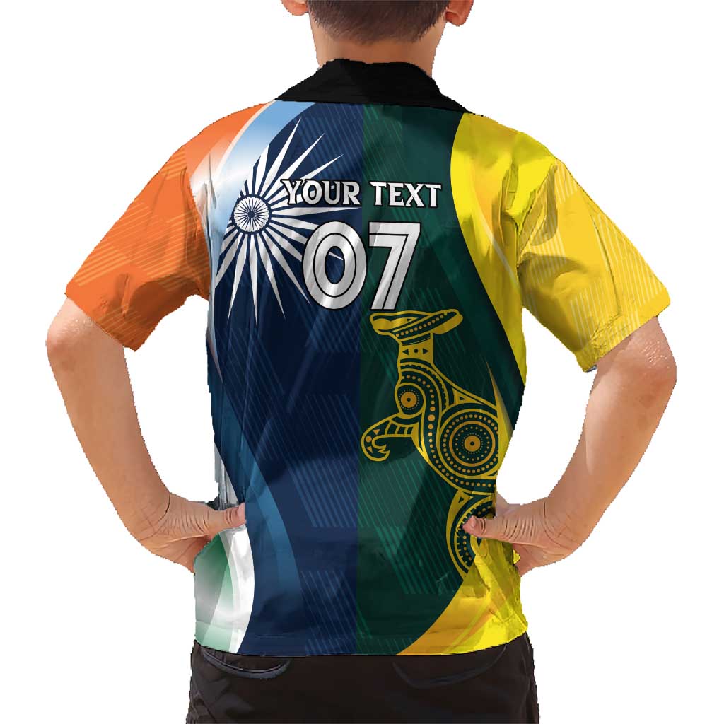 Custom India and Australia Cricket Hawaiian Shirt Special Half-Half Mix