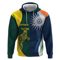 Custom India and Australia Cricket Hoodie Special Half-Half Mix