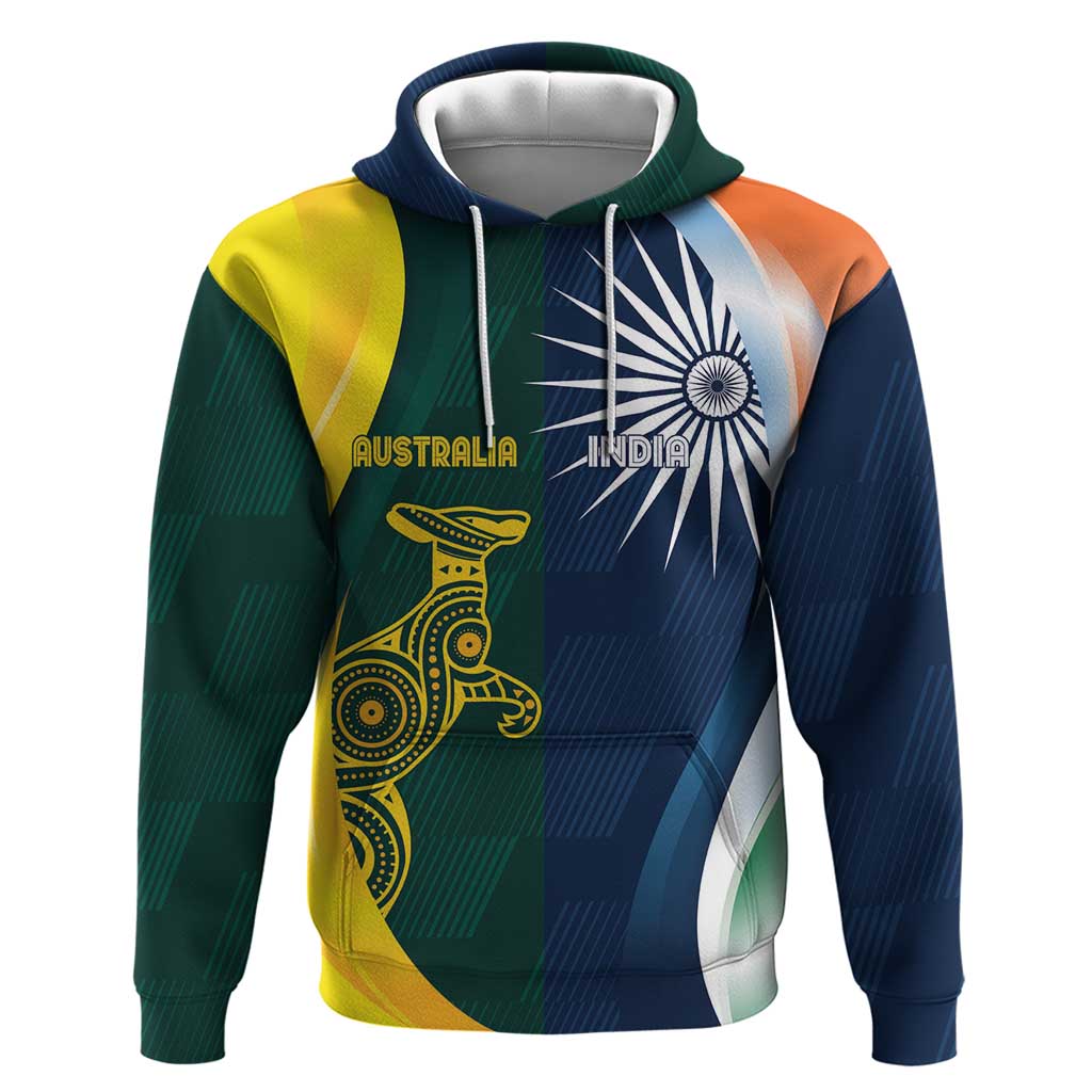 Custom India and Australia Cricket Hoodie Special Half-Half Mix