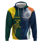 Custom India and Australia Cricket Hoodie Special Half-Half Mix