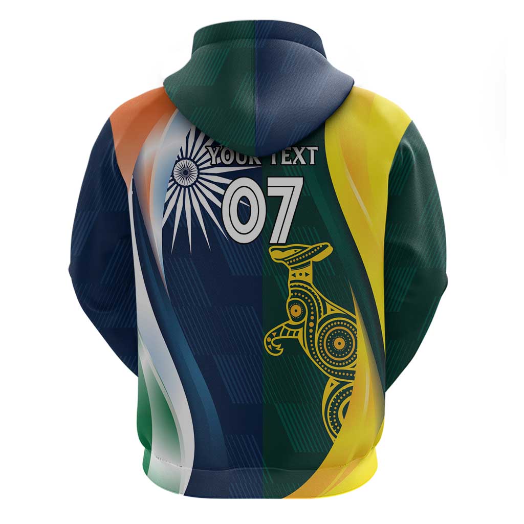 Custom India and Australia Cricket Hoodie Special Half-Half Mix