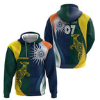 Custom India and Australia Cricket Hoodie Special Half-Half Mix