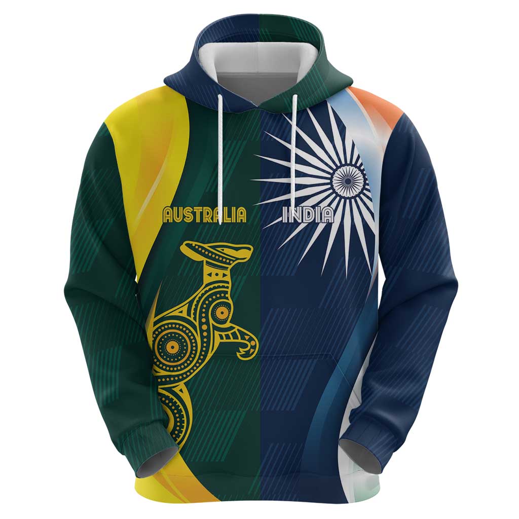 Custom India and Australia Cricket Hoodie Special Half-Half Mix